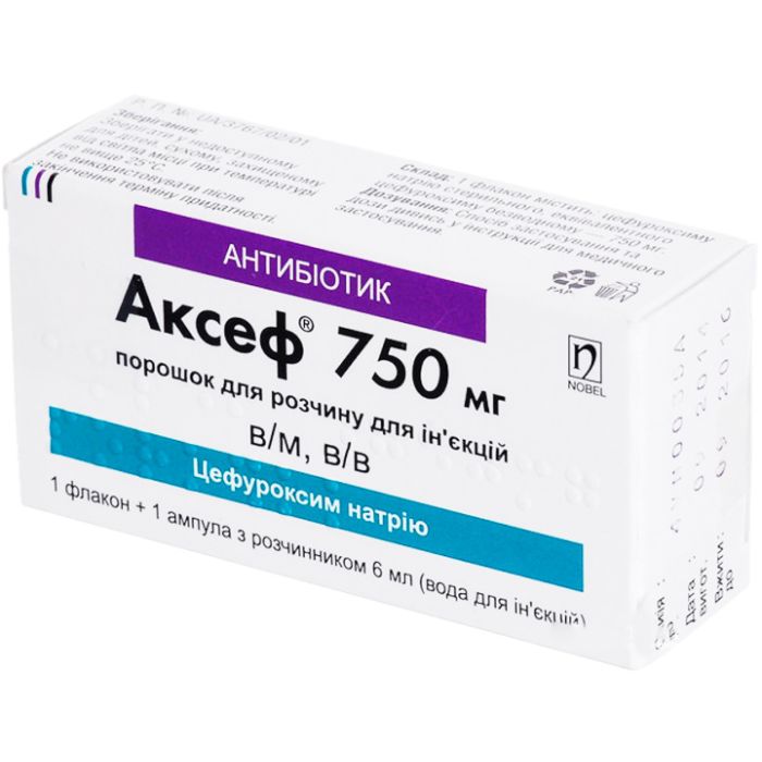 Аксеф 750 мг порошок для ін'єкцій №1