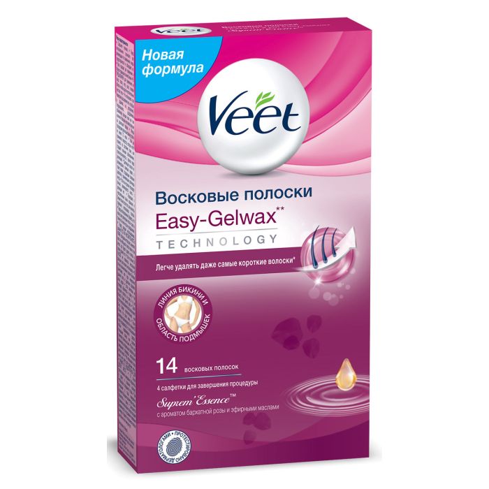 Полоски восковые Veet Suprem Essence для линии бикини и области подмышек №14