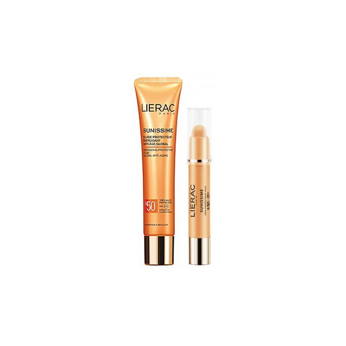 Набір Lierac Sunissime (Флюїд захисний SPF50 40 мл + Засіб для контуру очей SPF50 3 г в Подарунок) - фото №1 Набір Lierac Sunissime (Флюїд захисний SPF50 40 мл + Засіб для контуру очей SPF50 3 г в Подарунок)