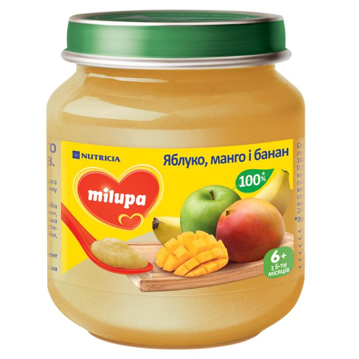 Пюре Milupa Яблуко манго банан (з 6 місяців) 125 г