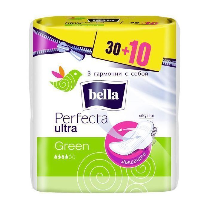 Прокладки Bella Perfecta Green extra softiplait 30 + 10 шт