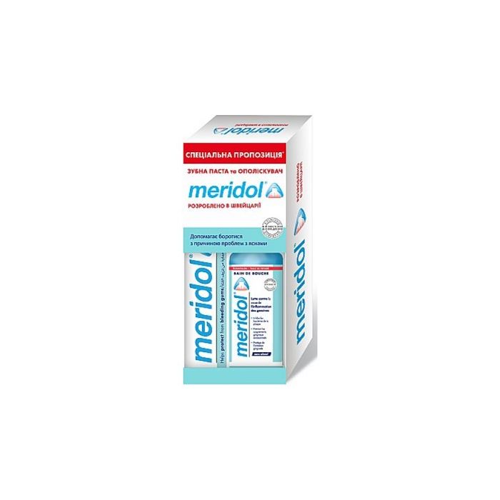 Набор Meridol (Зубная паста 75 мл + Ополаскиватель для полости рта 100 мл в Подарок) - фото №1 Набор Meridol (Зубная паста 75 мл + Ополаскиватель для полости рта 100 мл в Подарок)