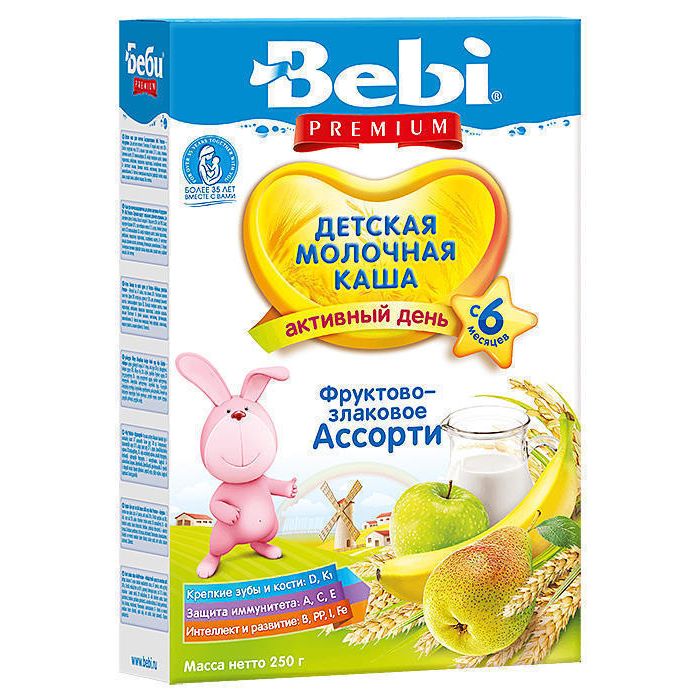 Каша Kolinska Bebi Premium фруктово-злакове асорті з 6 місяців 250 г