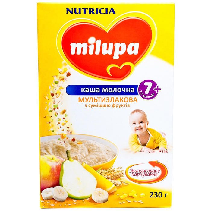 Каша Milupa молочная мультизлаковая с фруктами (с 7 месяцев) 230 г
