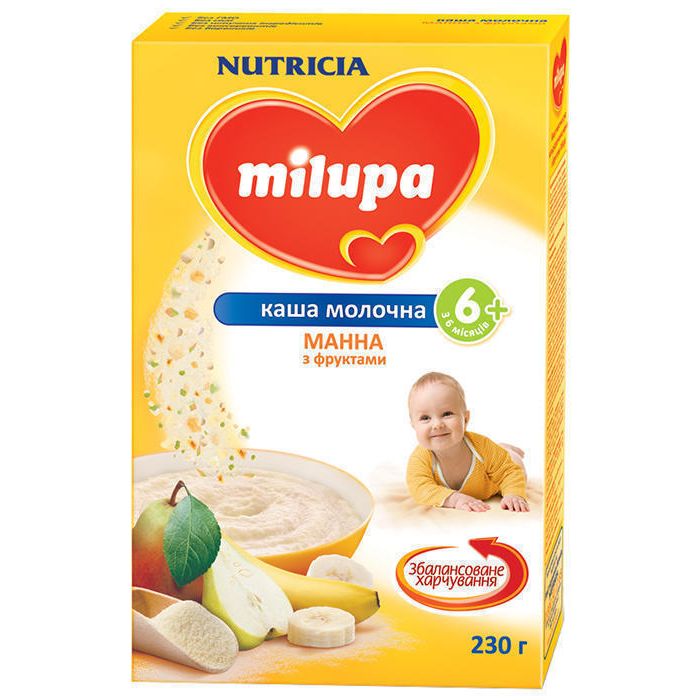 Каша Milupa молочна манна з фруктами з 6 місяців 230 г
