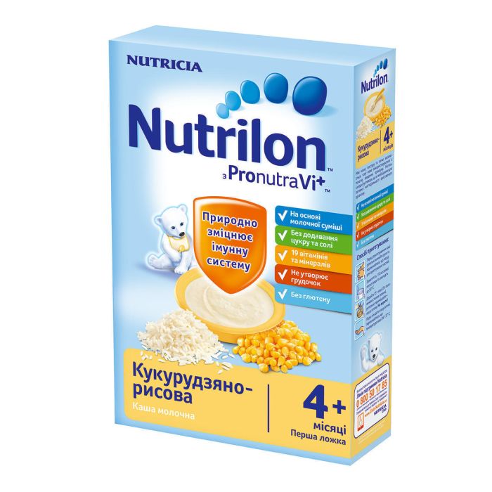 Каша Nutrilon молочна кукурудзяно-рисова з від 4 місяців 225 г