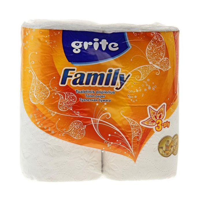 Туалетний папір Grite Family (150 відривів) 3 шари 4 шт