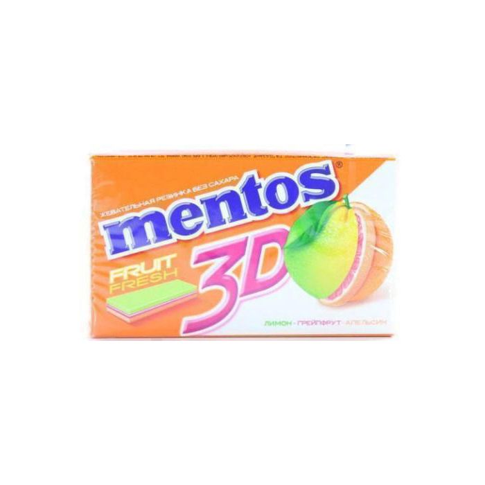 Жувальна гумка Mentos 3D Лимон-грейпфрут-апельсин 33,6 г