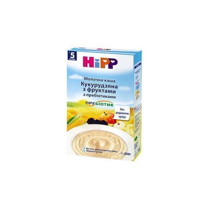 Каша Hipp 2953 молочна кукурудзяна з фруктами з пробіотиками (з 5 місяців) 250 г