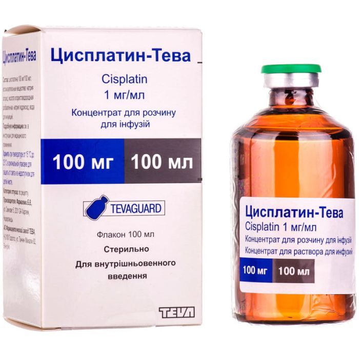 Цисплатин-Тева 1 мг/мл флакон 100 мл №1 - фото №1 Цисплатин-Тева 1 мг/мл флакон 100 мл №1