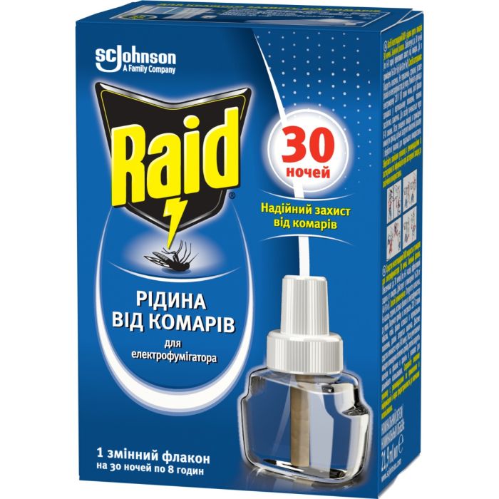 Рідина Raid для електрофумігаторів від комарів 30 ночей 21,9 мл