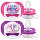 Пустушка силіконова Philips Avent Ultra Air I love SCF080/04 ортодонтична, 6-18 місяців, для дівчаток, 2 шт. foto 1