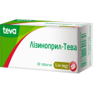 Лізиноприл-Тева 5 мг таблетки №60 foto 1