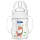 Пляшечка Wee Baby (Ві Бейбі) для годування з широкою шийкою та ручками Classic Plus 150 мл, соска №1 (колір в асортименті) foto 3