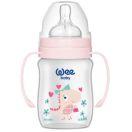 Пляшечка Wee Baby (Ві Бейбі) для годування з широкою шийкою та ручками Classic Plus 150 мл, соска №1 (колір в асортименті) foto 4