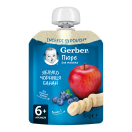 Пюре Gerber яблуко чорниця банан Пауч 90 г foto 1