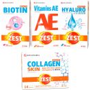 Набір Zest: Beauty Collagen Skin №14 + Beauty Biotin Complex №30 + Beauty Hyaluro Complex №30 + Vitamins А Е №30 foto 1