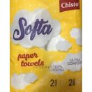 Паперові рушники Softa Chisto, сірі з білим, 2 рулони foto 1