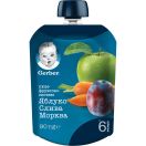 Пюре фруктово-овочеве Gerber Яблуко слива морква, 90 г foto 1