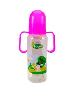 Бутылочка для кормления Topo Buono с ручками + силиконовая соска, 250 мл (T003)