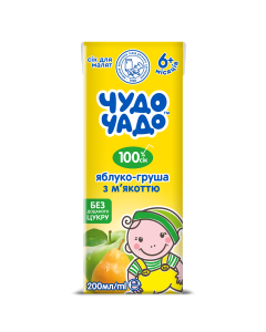 Сік Чудо-Чадо Яблучно-грушевий без цукру 200 мл