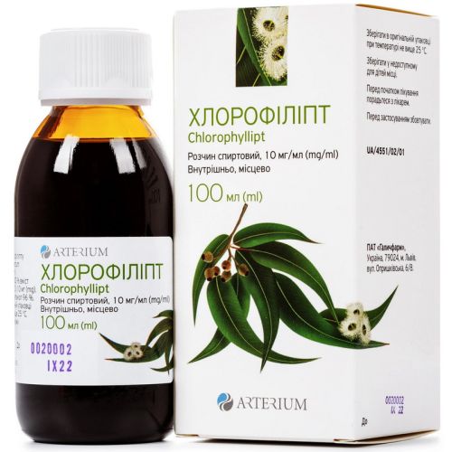 Хлорофиллипт 1% раствор 100 мл - фото №1 Хлорофиллипт 1% раствор 100 мл