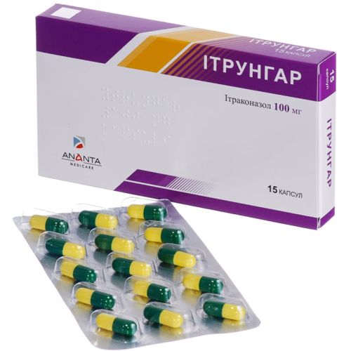 Ітрунгар 100 мг капсули №15 - фото №1 Ітрунгар 100 мг капсули №15