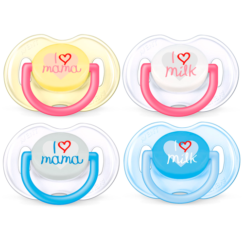 Пустушка Avent I Love 0-6 мес 2 шт - фото №1 Пустушка Avent I Love 0-6 мес 2 шт