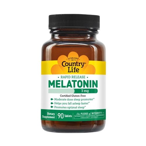 Витамины Country Life Мелатонин 3 мг таблетки №90 - фото №1 Витамины Country Life Мелатонин 3 мг таблетки №90