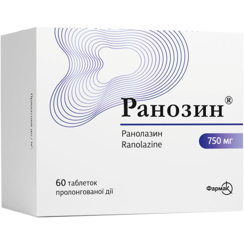 Ранозин 750 мг таблетки пролонгованої дії №60 - фото №1 Ранозин 750 мг таблетки пролонгованої дії №60