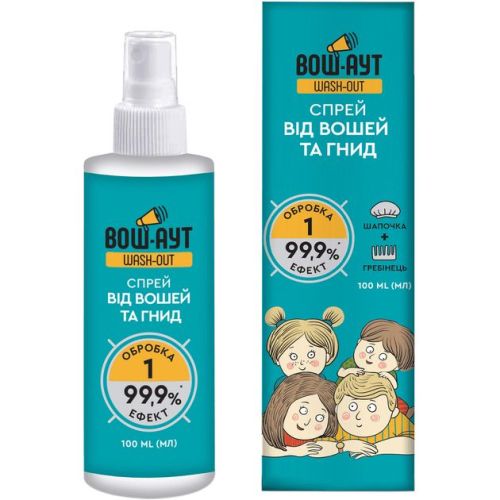 Спрей Wash-Out проти вошей та гнид 100 мл - фото №1 Спрей Wash-Out проти вошей та гнид 100 мл