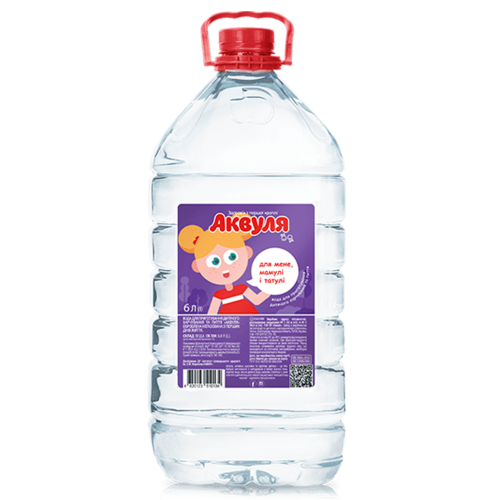 Вода дитяча Аквуля питна негазована 6,0 л - фото №1 Вода дитяча Аквуля питна негазована 6,0 л