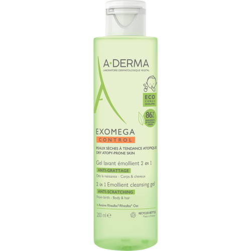Гель-емолент A-Derma Exomega Control 2в1 200 мл купити - фото №1 Гель-емолент A-Derma Exomega Control 2в1 200 мл купити