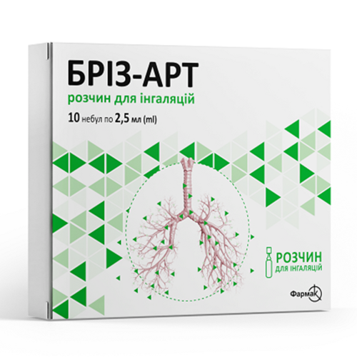 Бріз-Арт 2,5 мл розчин для інгаляцій небули №10 - фото №1 Бріз-Арт 2,5 мл розчин для інгаляцій небули №10