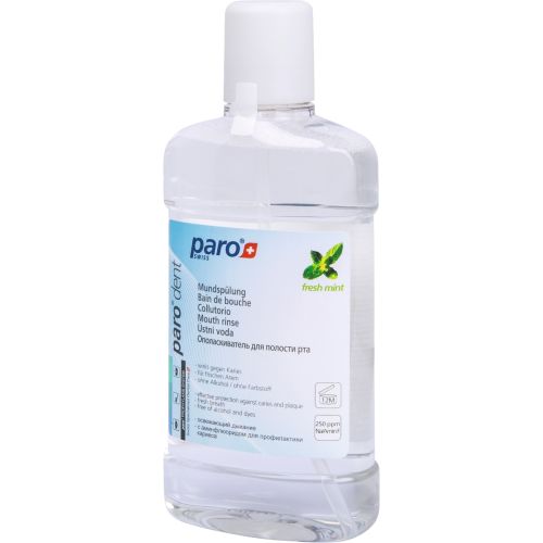 Ополіскувач ротової порожнини Paro Swiss dent з амінофторидом, 500 мл - фото №1 Ополіскувач ротової порожнини Paro Swiss dent з амінофторидом, 500 мл