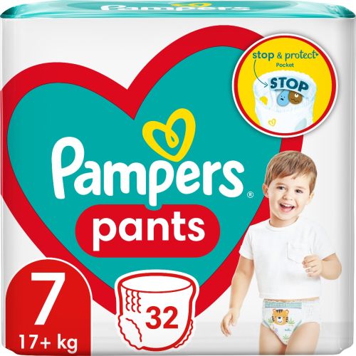Подгузники-трусики Pampers Pants Giant Plus 7 (17+ кг), 32 шт. - фото №1 Подгузники-трусики Pampers Pants Giant Plus 7 (17+ кг), 32 шт.