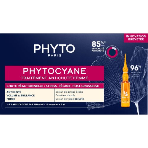 Средство против выпадения волос Phyto (Фито) Phytocyane для женщин, 12 шт. х 5 мл - фото №1 Средство против выпадения волос Phyto (Фито) Phytocyane для женщин, 12 шт. х 5 мл