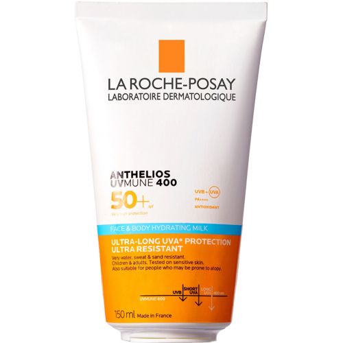Молочко La Roche-Posay (Ля Рош-Позе) Антеліос UVA 400 сонцезахисне водостійке SPF 50+ для обличчя та тіла 150 мл - фото №1 Молочко La Roche-Posay (Ля Рош-Позе) Антеліос UVA 400 сонцезахисне водостійке SPF 50+ для обличчя та тіла 150 мл