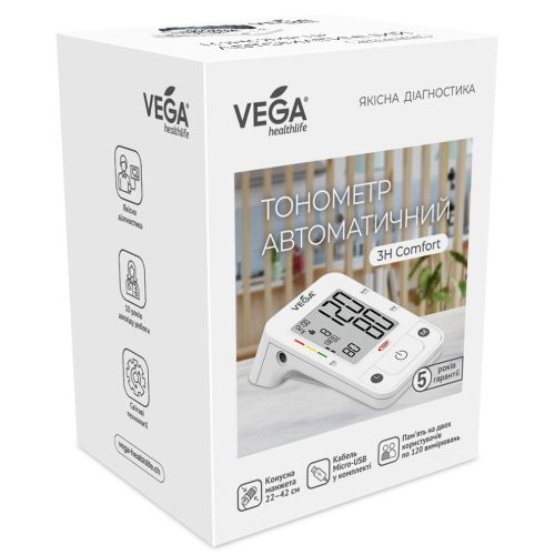 Тонометр Vega 3H Comfort автоматичний - фото №1 Тонометр Vega 3H Comfort автоматичний