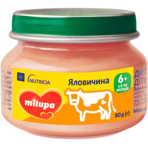 Пюре Milupa «Яловичина» з 6 міс.80г - фото №1 Пюре Milupa «Яловичина» з 6 міс.80г