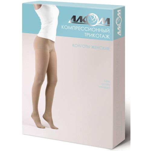 Колготки Алком женские компрессионные 2 7012 Uni бежевые (р.3) - фото №1 Колготки Алком женские компрессионные 2 7012 Uni бежевые (р.3)