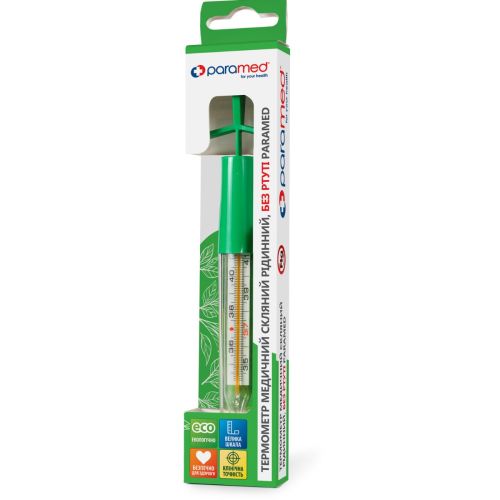 Термометр Paramed без ртуті скляний медичний 1 шт. - фото №1 Термометр Paramed без ртуті скляний медичний 1 шт.