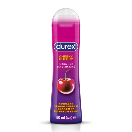 Інтимний гель-змазка DUREX Cheeky Cherry зі смаком та ароматом вишні (лубрикант), 50 мл - фото №1 Інтимний гель-змазка DUREX Cheeky Cherry зі смаком та ароматом вишні (лубрикант), 50 мл