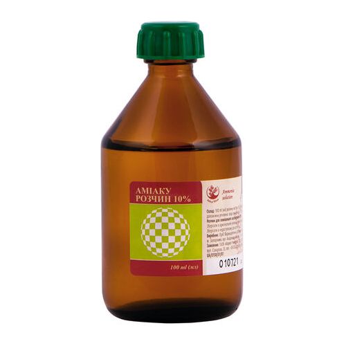 Аміаку розчин 10% флакон 100 мл - фото №1 Аміаку розчин 10% флакон 100 мл