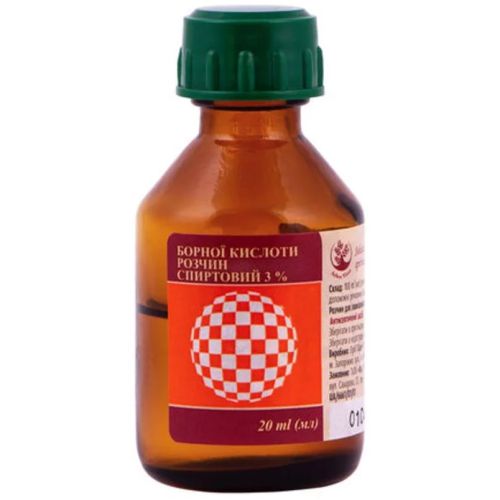 Борна кислота 3% розчин 20 мл - фото №1 Борна кислота 3% розчин 20 мл