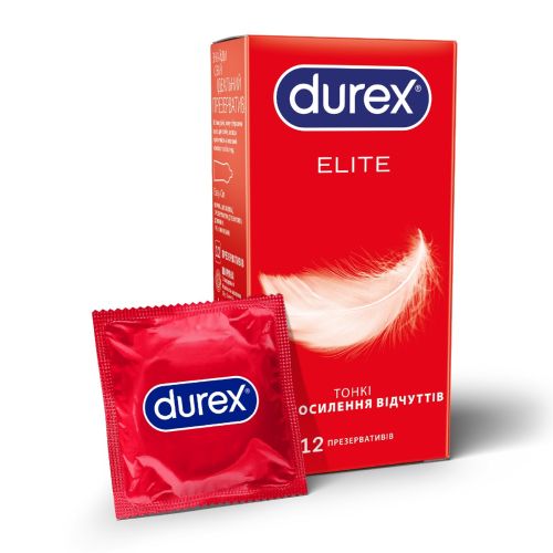 Презервативи латексні з силіконовою змазкою DUREX Elite (тонкі), 12 шт. - фото №1 Презервативи латексні з силіконовою змазкою DUREX Elite (тонкі), 12 шт.