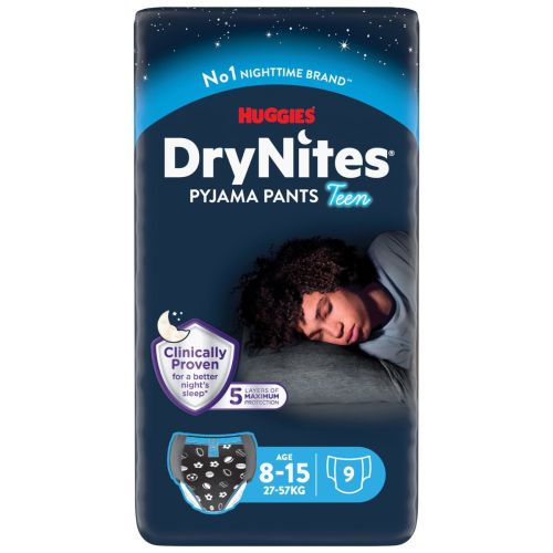 Труси-підгузки для хлопчиків Huggies DryNites нічні 8-15 років (27-57 кг) №9 - фото №1 Труси-підгузки для хлопчиків Huggies DryNites нічні 8-15 років (27-57 кг) №9