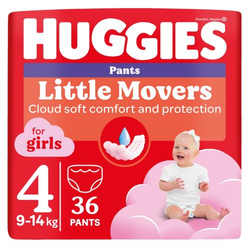 Трусики Huggies Little Movers для девочек р.4 (9-14 кг) №36 - фото №1 Трусики Huggies Little Movers для девочек р.4 (9-14 кг) №36