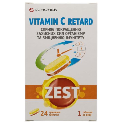 Витамины Zest Vitamine С Retard таблетки №24 - фото №1 Витамины Zest Vitamine С Retard таблетки №24