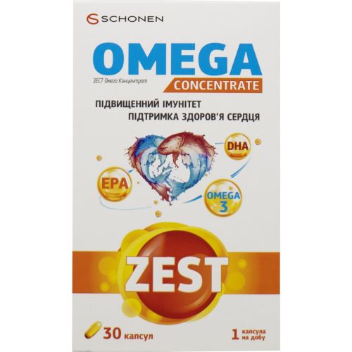 Zest Omega Сoncentrate капсулы №30 - фото №1 Zest Omega Сoncentrate капсулы №30